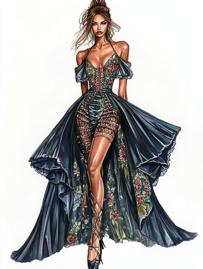 draw a fashion illustration or sketch