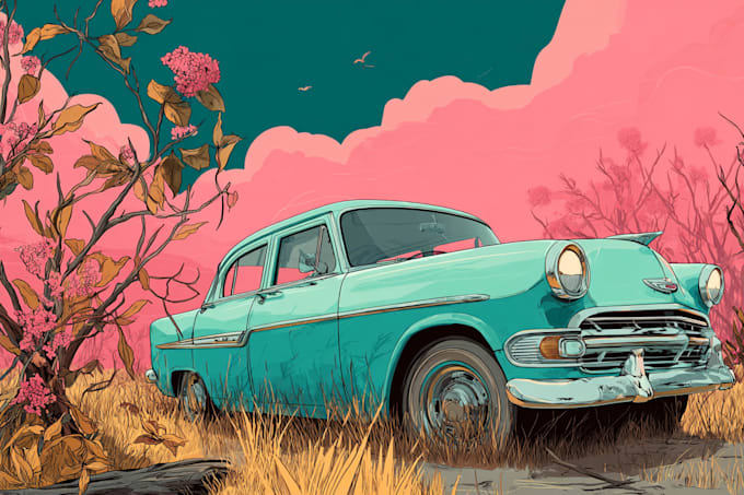 draw vintage and retro illustration style
