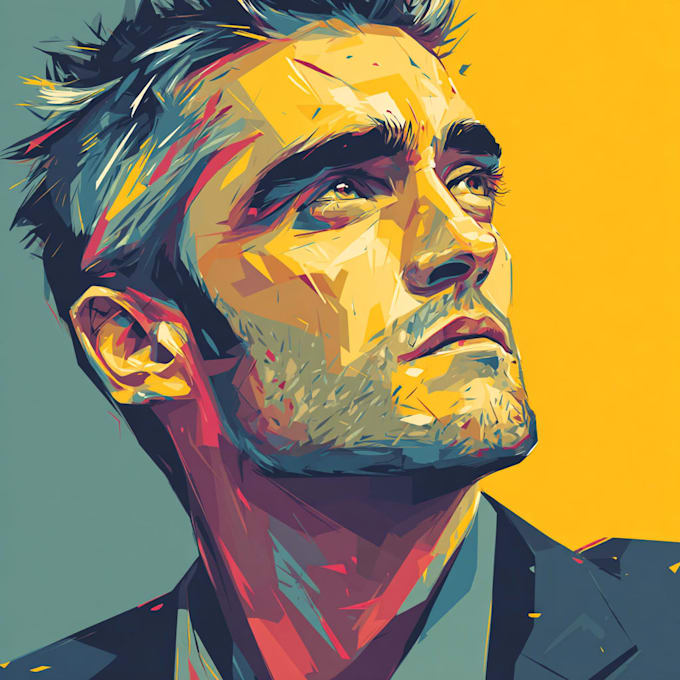 create a face into color vector art portrait