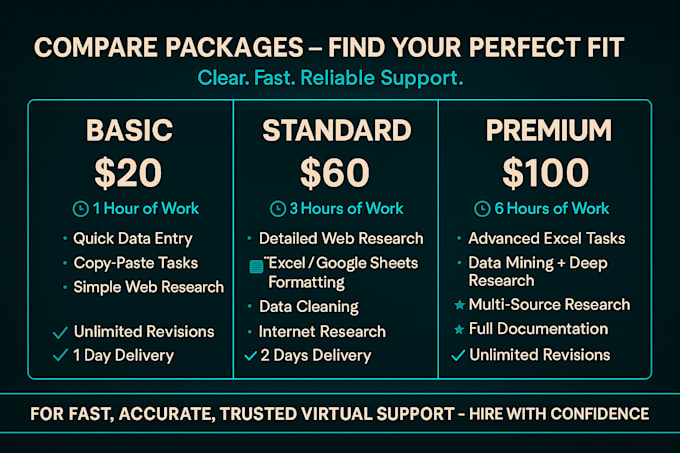 be your virtual assistant for data entry and web research