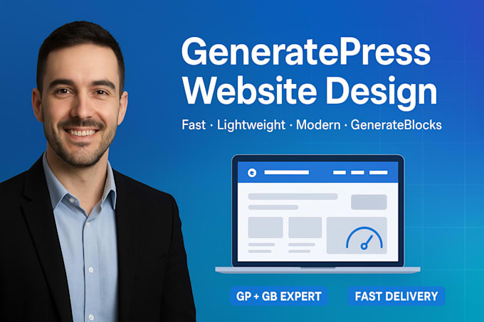 create modern, generatepress wordpress website using generateblocks