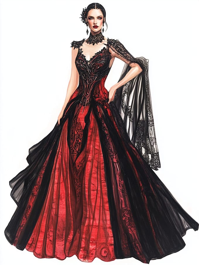 Draw a unique fashion illustration by Lucilleframe | Fiverr