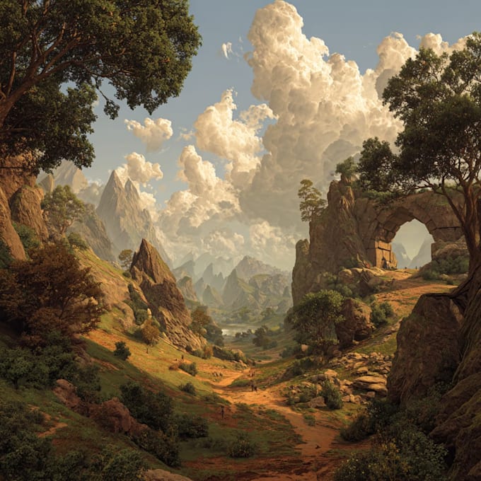 do fantasy background and landscape