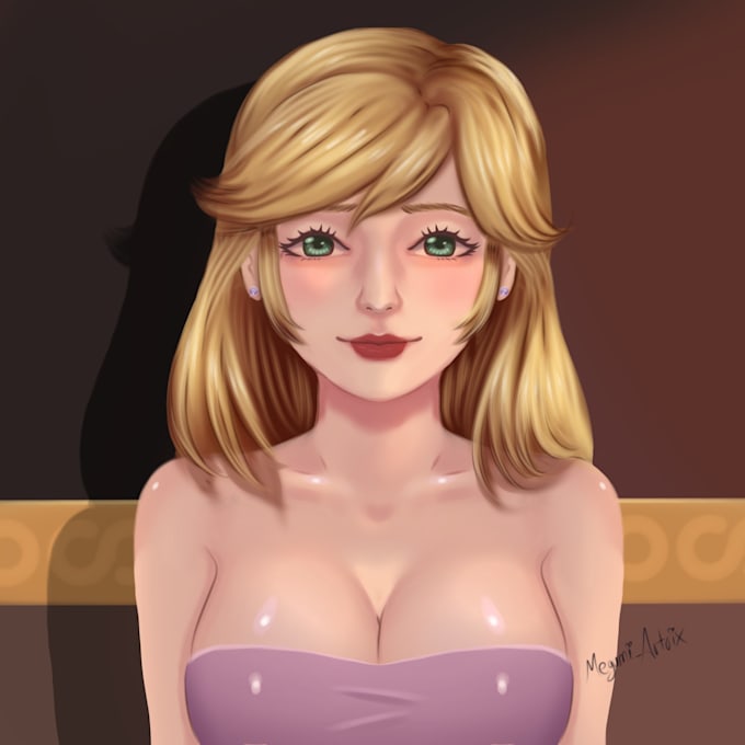 semirealistic portrait or halfbody illustration
