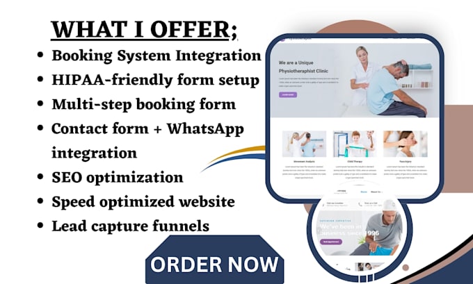 design medicare website chiropractic med spas website physical therapy website