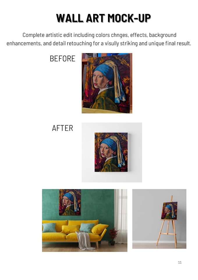 create professional wall and frame mockup for your artwork