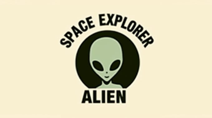 design realistic space alien head logo