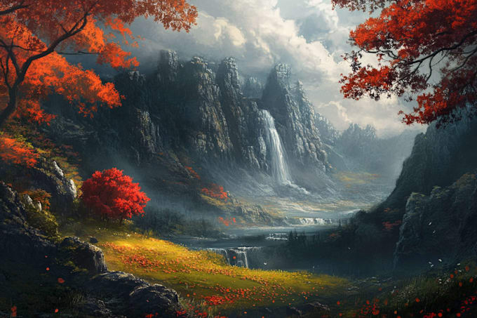 do stunning fantasy landscape, background illustration