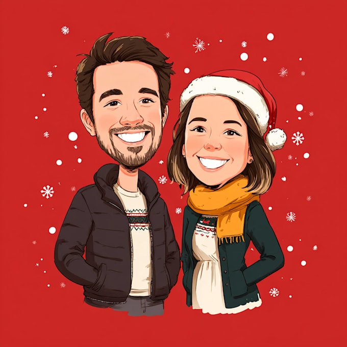 draw caricatures for christmas, birthday couples and wedding