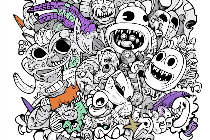 design creative wall art, doodle, decals, murals, canvas