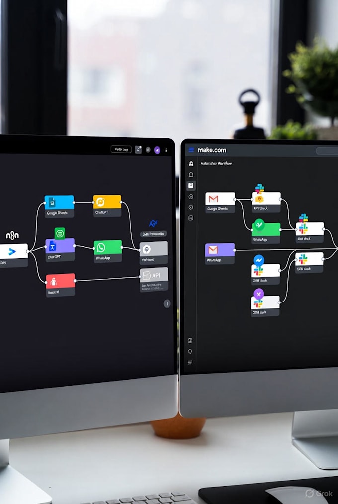 build any automation workflow using make and n8n