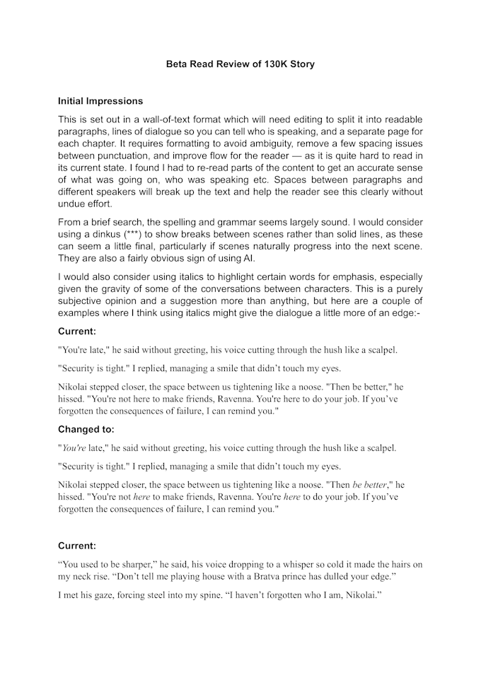 developmentally edit your short story