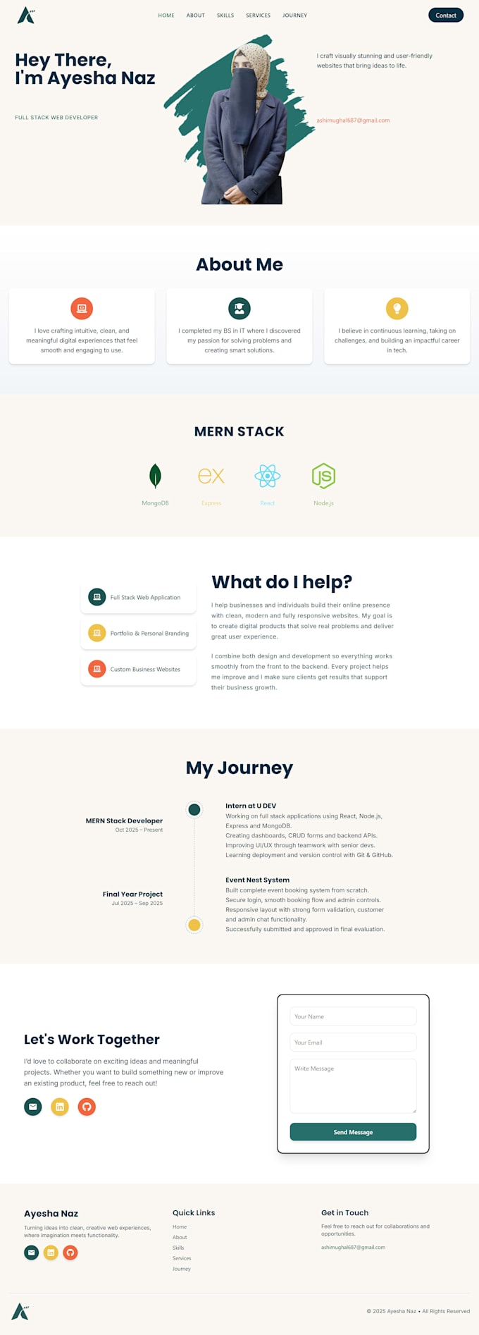 develop a custom mern stack website