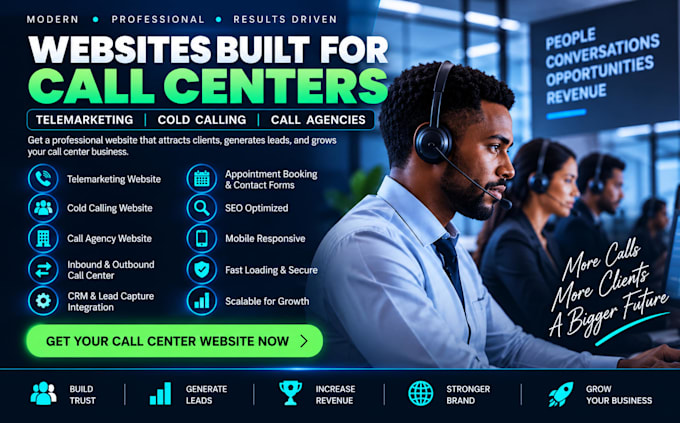 build call center website telemarketing cold calling call agency website