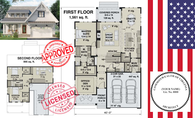 provide architect plans, structural engineer, full permit set, virginia pe stamp