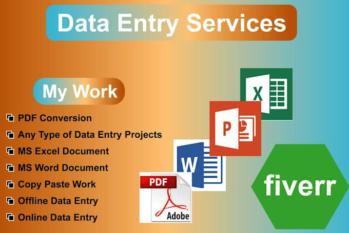 do data entry, typing work, PDF to word and excel data entry