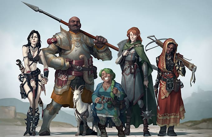 create a dnd fantasy illustration and concept art