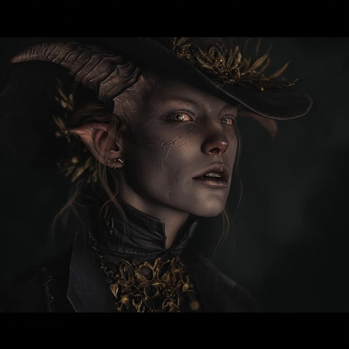 paint a dark fantasy portrait