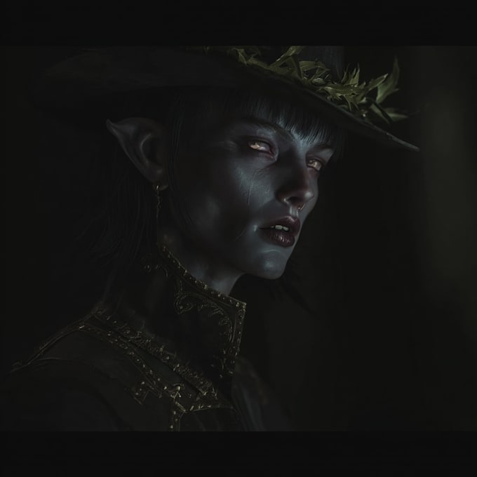 paint a dark fantasy portrait