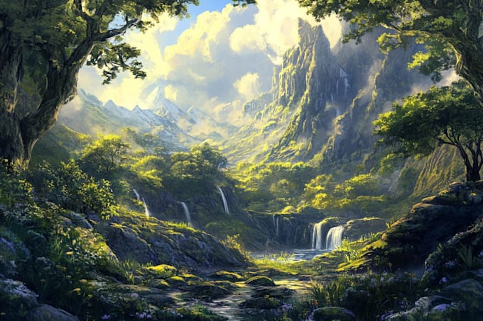 do fantasy background and landscape
