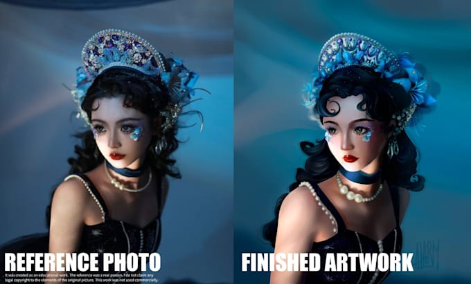 create a detailed semi realistic digital art portrait