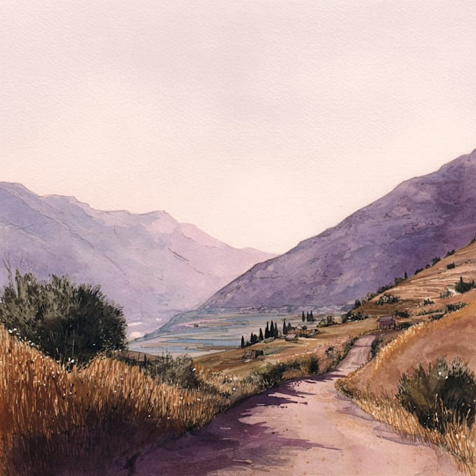 make watercolor landscape design