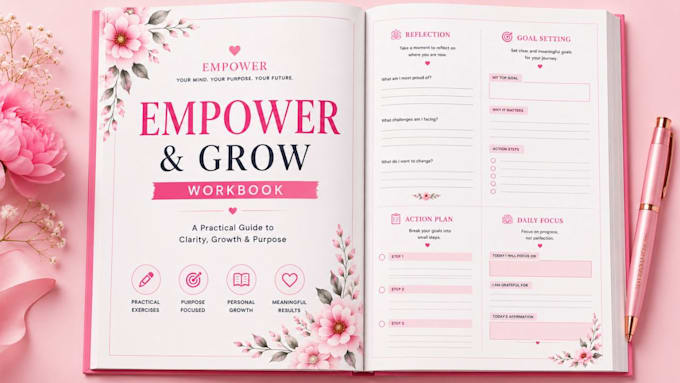design workbook printable, journal canva editable planner, upload, fileable pdf