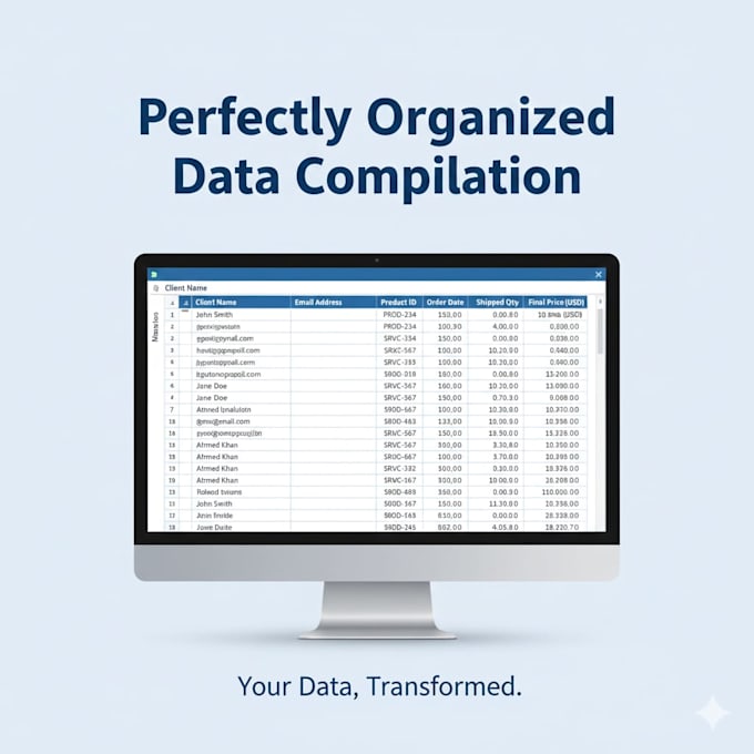 do professional excel data entry, copy paste, and typing