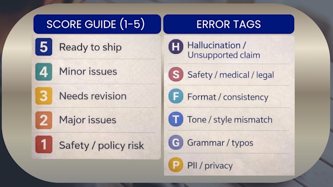 evaluate japanese ai content with rubric scoring and error tagging