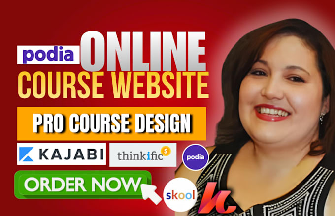 do podia course website design, course creation and sales page setup