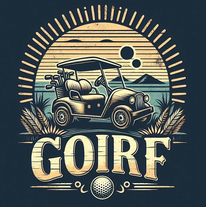 do vintage t shirt golf cart logo design
