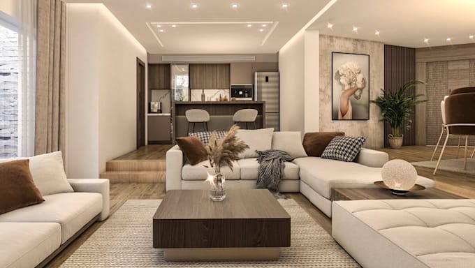 recreate basement interior design,apartment rendering,floor plan,3d house layout