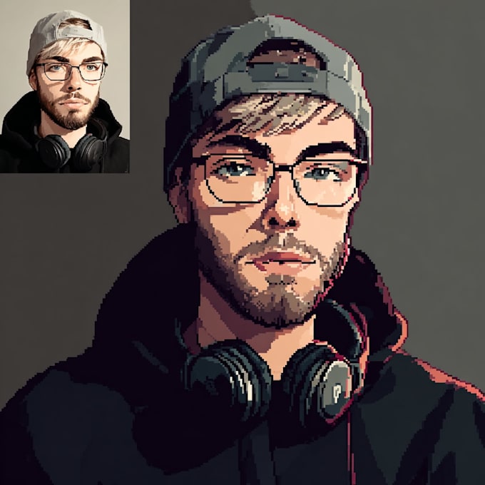 make a pixel art portrait