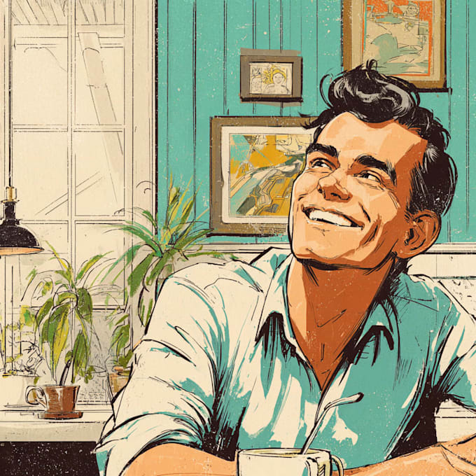 create authentic retro comic illustration