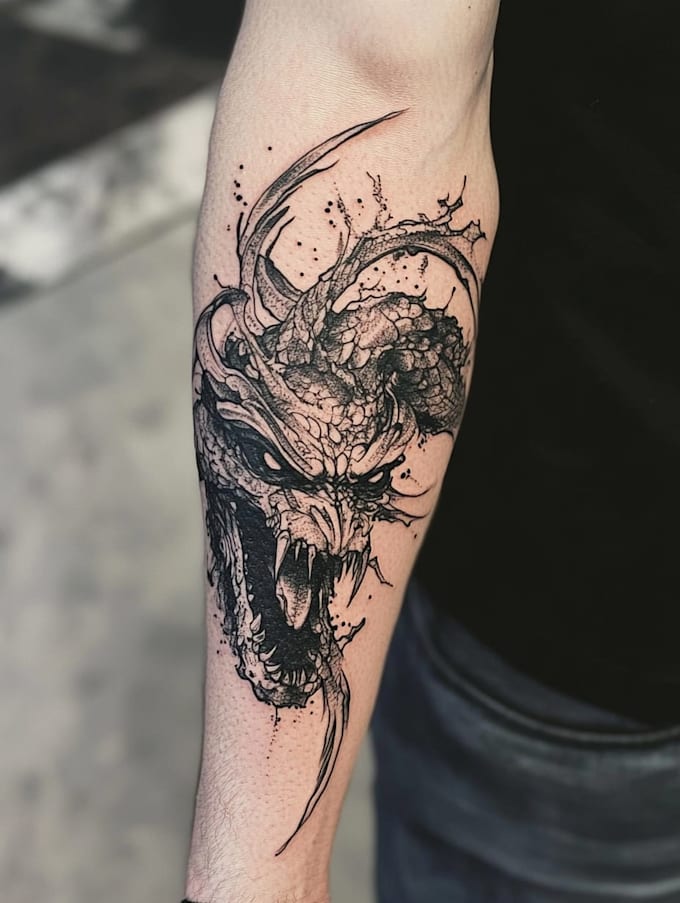 Design black and white line art tattoo designs by Daylonvaldez | Fiverr