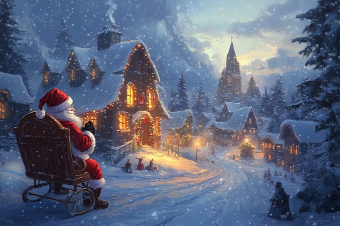 illustrate christmas card, christmas character
