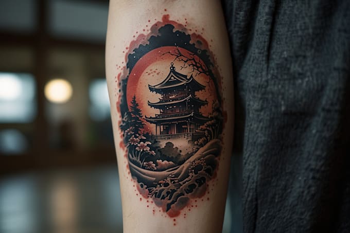 create a japanese style tattoo art