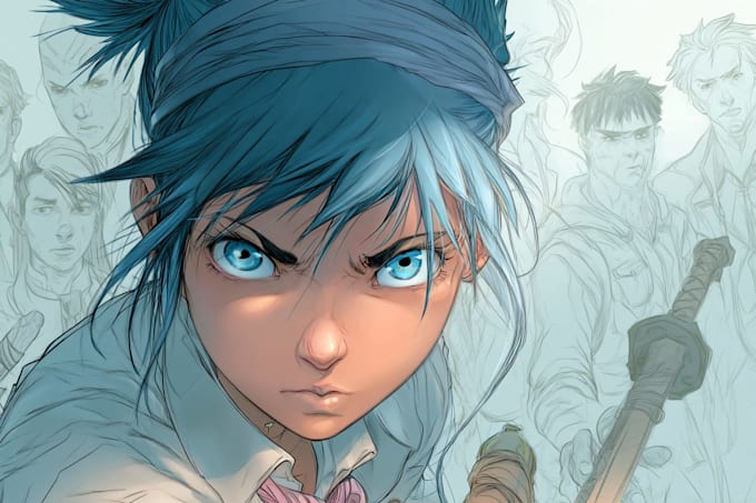 draw a comic, manga or book cover