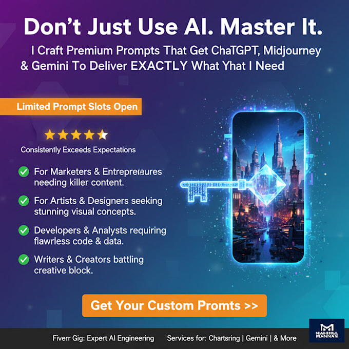 write powerful ai prompts for chatgpt, midjourney and gemini