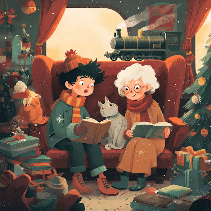 draw unique christmas illustration