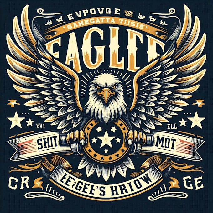 design high quality eagle mascot logo with t shirt design