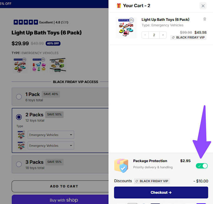 enable automatic shipping protection for shopify stores