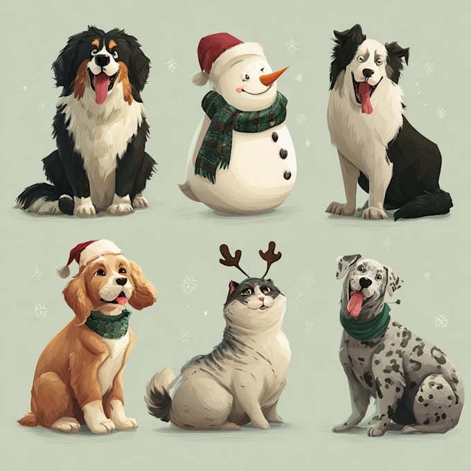 draw your christmas pet portrait