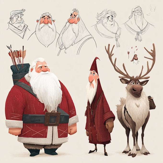 custom cute christmas character illustration