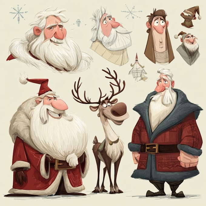 illustrate christmas card, christmas character