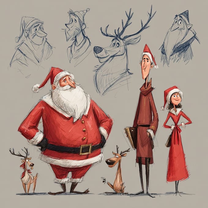 make an christmas character, cartoon character