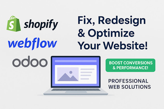 fix redesign optimize your shopify webflow odoo website