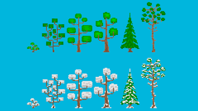 make pixel trees and environments