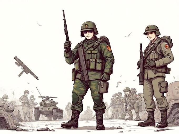 draw military themed illustrations