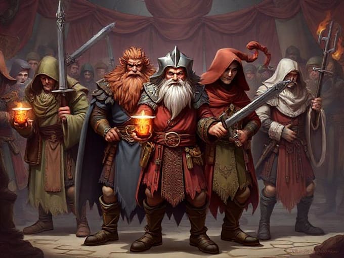professionally draw your dnd character or party